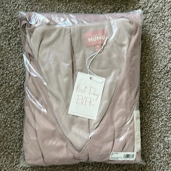 NWT Show Me Your Mumu Emily Empire Maxi Dress Soft Beige Chiffon Medium and 2X - Picture 7 of 10